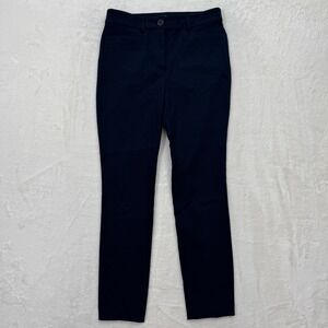 LOFT Pants Womens 0 Navy Blue The Skinny Mid Rise Stretch Business Casual Work